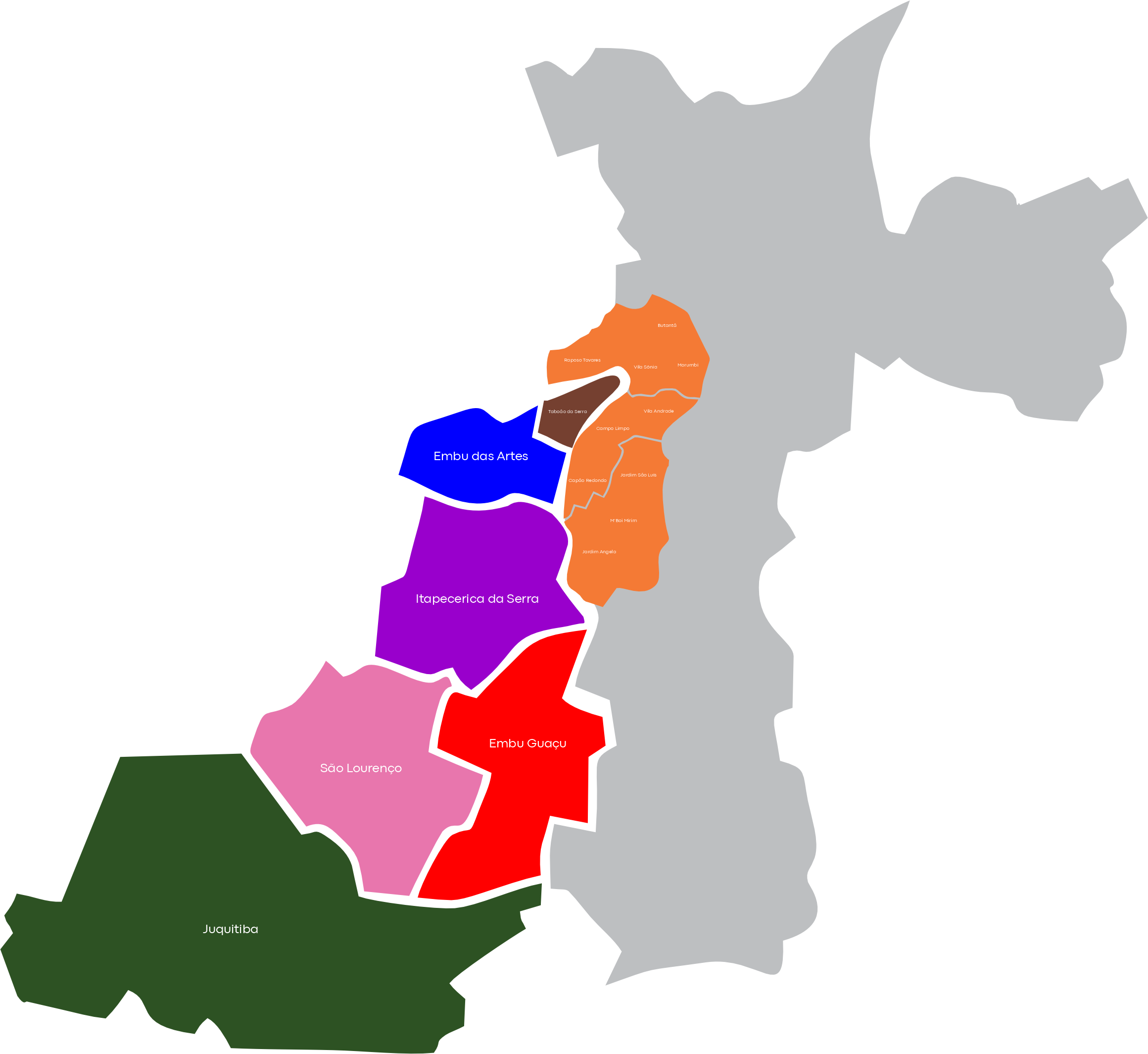 Mapa de atuação Cáritas